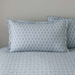 Tove Woodblock 100% Cotton Oxford Pillowcase - thumbnail 1