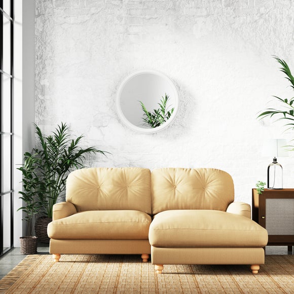 Martha Slub Faux Linen Corner Chaise Sofa - image 1