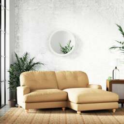 Martha Slub Faux Linen Corner Chaise Sofa - thumbnail 2