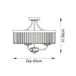 Vogue Balmoral 3 Light Semi Flush Chandelier - thumbnail 6