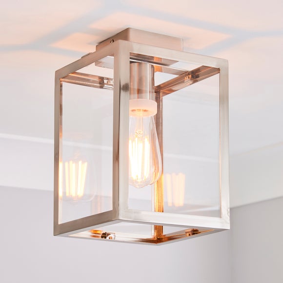 London Industrial Bathroom Flush Ceiling Light - image 1