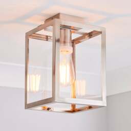 London Industrial Bathroom Flush Ceiling Light