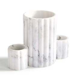 Marble Effect Ribbed Resin Electric Toothbrush Holder - thumbnail 2