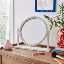 Bobbin Round Dressing Table Mirror - thumbnail 1