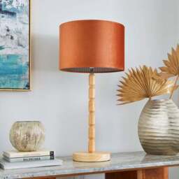 Ticking Stripe Velvet Drum Lamp Shade - thumbnail 3