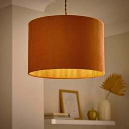 Ticking Stripe Velvet Drum Lamp Shade - thumbnail 2