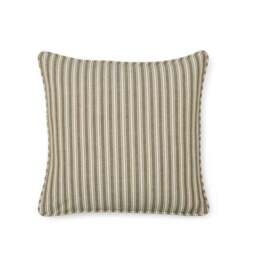 Ticking Stripe Piped Cotton Square Cushion Cover - thumbnail 3