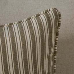 Ticking Stripe Piped Cotton Square Cushion Cover - thumbnail 2