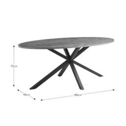 Xavi 6 Seater Oval Parquet Dining Table, Oak - thumbnail 5