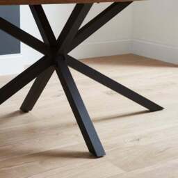 Xavi 6 Seater Oval Parquet Dining Table, Oak - thumbnail 4