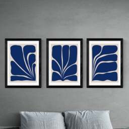 East End Prints Navy Plant Triptych Set of 3 Prints by Alisa Galitsyna - thumbnail 1