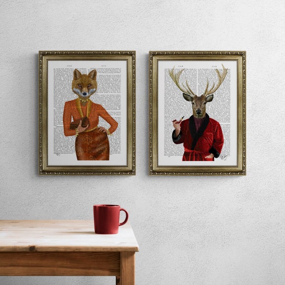 Mr and Mrs I by Fab Funky Set of 2 Framed Prints - image 1