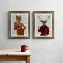 Mr and Mrs I by Fab Funky Set of 2 Framed Prints