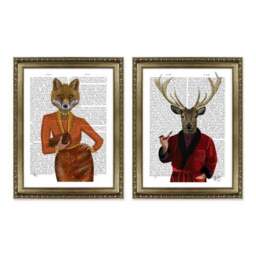 Mr and Mrs I by Fab Funky Set of 2 Framed Prints - thumbnail 2