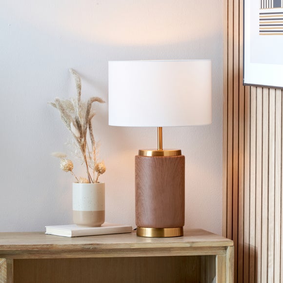 Pacific Lifestyle Carrara Wood Effect Table Lamp - image 1