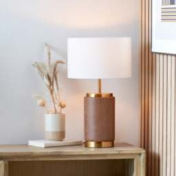 Pacific Lifestyle Carrara Wood Effect Table Lamp - thumbnail 1