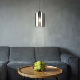 EGLO Cadaques Smoked Glass Pendant Light - thumbnail 1