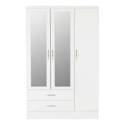 Nevada Triple 2 Drawer Wardrobe, Mirrored - thumbnail 3