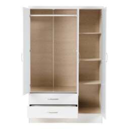 Nevada Triple 2 Drawer Wardrobe, Mirrored - thumbnail 4