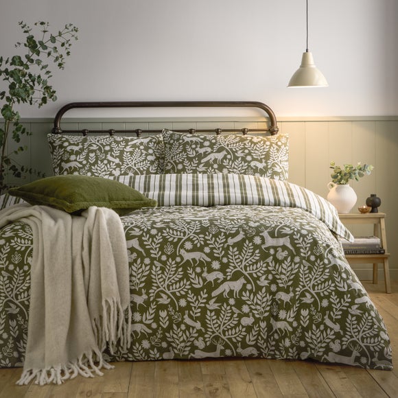 Furn. Skandi Woodland 100% Brushed Cotton Duvet Cover and Pillowcase Set - image 1