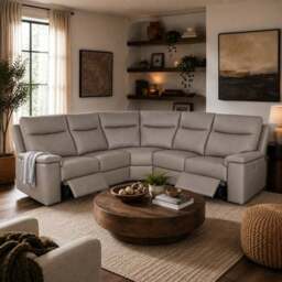 Aspire Toronto Leather Power 5 Seater Recliner Corner Sofa - thumbnail 2