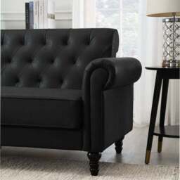 Greta Faux Leather 3 Seater Sofa - thumbnail 3