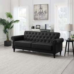 Greta Faux Leather 3 Seater Sofa - thumbnail 2