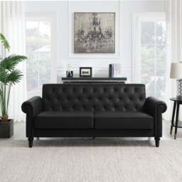 Greta Faux Leather 3 Seater Sofa - thumbnail 1
