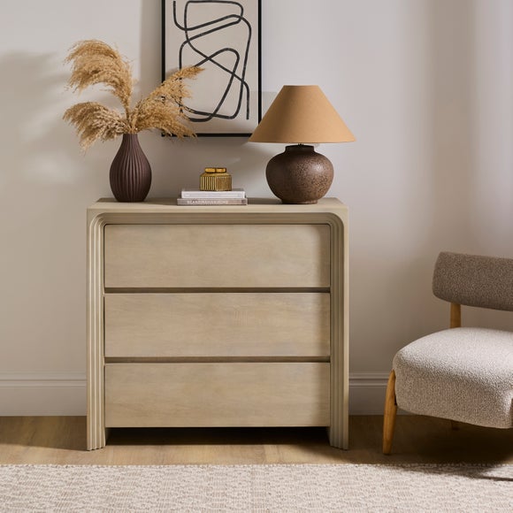 Romy Wide 3 Drawer Chest, Mango Wood - image 1