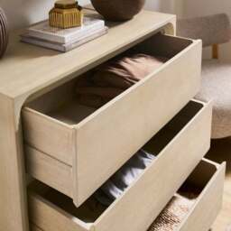 Romy Wide 3 Drawer Chest, Mango Wood - thumbnail 3