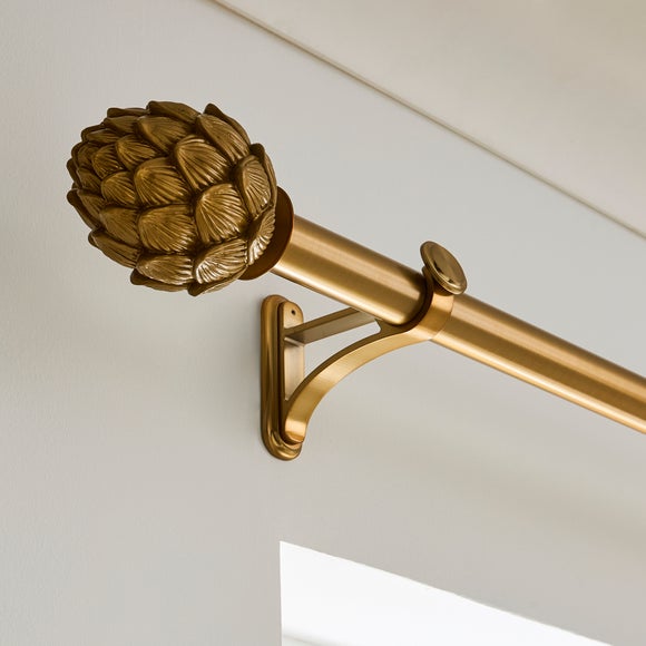 Artichoke Fixed Metal Eyelet Curtain Pole with Rings - image 1