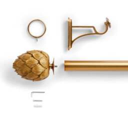Artichoke Fixed Metal Eyelet Curtain Pole with Rings - thumbnail 2