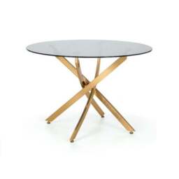 Montero 4 Seater Round Dining Table, Gold Top - thumbnail 2