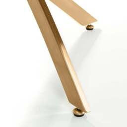 Montero 4 Seater Round Dining Table, Gold Top - thumbnail 5
