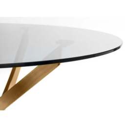 Montero 4 Seater Round Dining Table, Gold Top - thumbnail 3