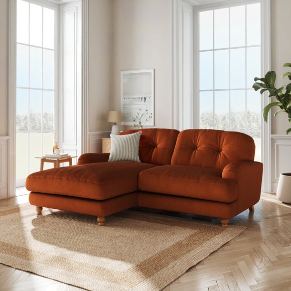 Martha Matte Plush Velvet Corner Chaise Sofa - image 1