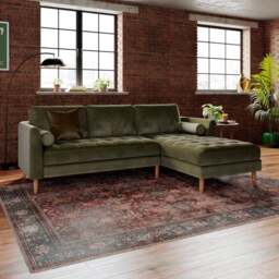 Max Velvet Corner Chaise Sofa - thumbnail 1