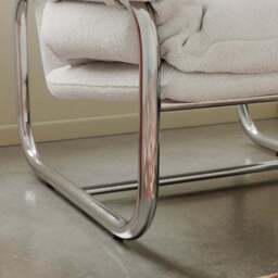 Halston Soft Chenille Metal Framed Armchair - thumbnail 5