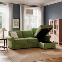 Eleanor Luxe Chenille Corner Trundle Sofa Bed - thumbnail 3