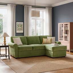Eleanor Luxe Chenille Corner Trundle Sofa Bed - thumbnail 1
