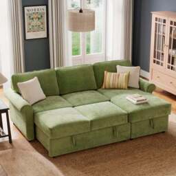 Eleanor Luxe Chenille Corner Trundle Sofa Bed - thumbnail 4