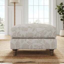Flori Woven Floral Fabric Footstool - thumbnail 2