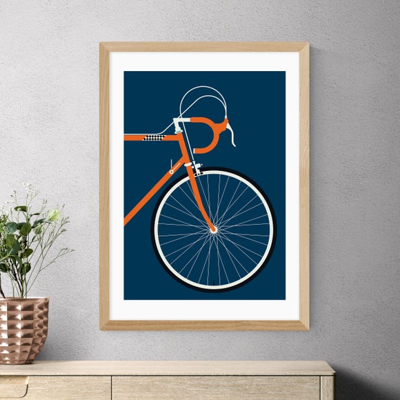 East End Prints Orange Coloured Race Bike Print by Bo Lundberg - image 1