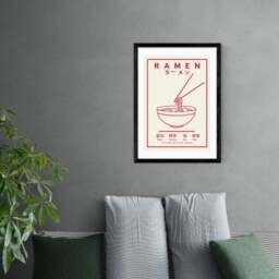East End Prints Ramen (Red & White) Print - thumbnail 1