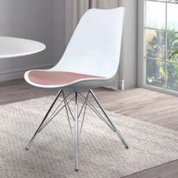 Fusion Living Soho White Plastic Dining Chair - thumbnail 1