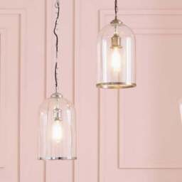 Rimmed Glass Cloche Pendant Light - thumbnail 2