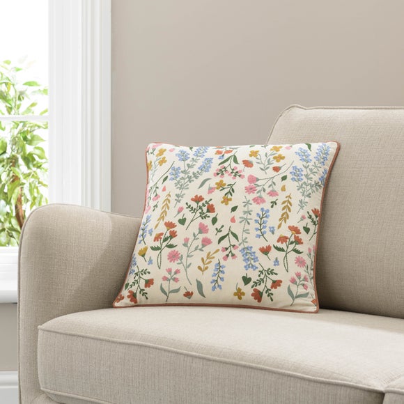 Embroidered Ditsy Floral Cushion - image 1