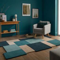 Collage Modern Cut-Out Wool Rug - thumbnail 1