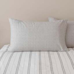 Pia Slub Stripe 100% Cotton Duvet Cover & Pillowcase Set - thumbnail 4