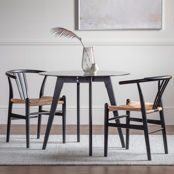 Brea 4 Seater Round Glass Top Dining Table - image 1